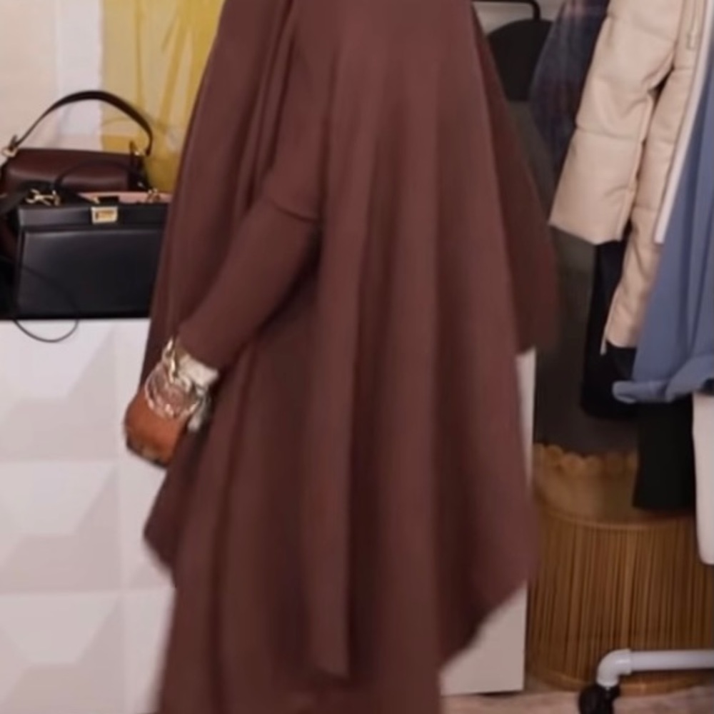 Zara 2-Piece Set: Maxi Knit Dress and Poncho